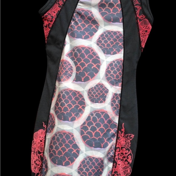 Vintage Red and Black Hexagonal Patterned Dress NWT XL - Picture 2 of 16